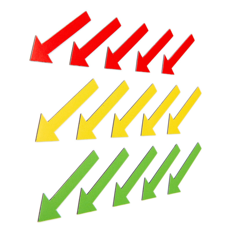 CARTON DU SOURIE - Flèches magnétiques colorées - 15 pièces - 6 cm de diamètre - Couleurs : rouge - jaune - vert CARTON DU SOURIE - Flèches magnétiques colorées - 15 pièces - 6 cm de diamètre - Couleurs : rouge - jaune - vert