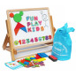 TOWO Chevalet magnetique double pliable enfant en bois -Tableau Enfant avec Alphabet magnétique et Chiffres magnétiques et forme TOWO Chevalet magnetique double pliable enfant en bois -Tableau Enfant avec Alphabet magnétique et Chiffres magnétiques et forme