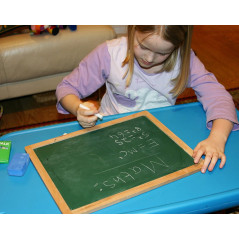 TOWO Chevalet magnetique double pliable enfant en bois -Tableau Enfant avec Alphabet magnétique et Chiffres magnétiques et forme