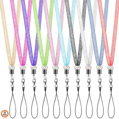 Dadabig 10PCS Porte Badge Cristal, Porte Badge Tour de Cou Tour de Cou Porte Clé Porte Carte Tour de Cou Laniere Tour de Cou pou