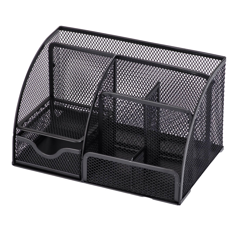 RICOO Rangement Bureau B001-B - Organisateur de Bureau en Maille Métallique avec Tiroir - Accessoire de Rangement Tiroir et Casi RICOO Rangement Bureau B001-B - Organisateur de Bureau en Maille Métallique avec Tiroir - Accessoire de Rangement Tiroir et Casi