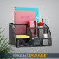 RICOO Rangement Bureau B001-B - Organisateur de Bureau en Maille Métallique avec Tiroir - Accessoire de Rangement Tiroir et Casi RICOO Rangement Bureau B001-B - Organisateur de Bureau en Maille Métallique avec Tiroir - Accessoire de Rangement Tiroir et Casi