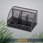 RICOO Rangement Bureau B001-B - Organisateur de Bureau en Maille Métallique avec Tiroir - Accessoire de Rangement Tiroir et Casi RICOO Rangement Bureau B001-B - Organisateur de Bureau en Maille Métallique avec Tiroir - Accessoire de Rangement Tiroir et Casi