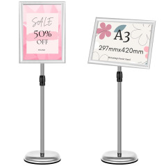 Mutualsign Porte affiche A3 Présentoir sur pied, Support pour affiche, Présentoir publicitaire remplaçable, Support de signe en 