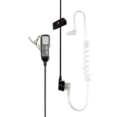 Midland - Micro Écouteur Mono MA31-M Pneumatique 2 Pin, Sécurité et Outdoor, Cable Microphone Silicone Transparent, Étanche, VOX