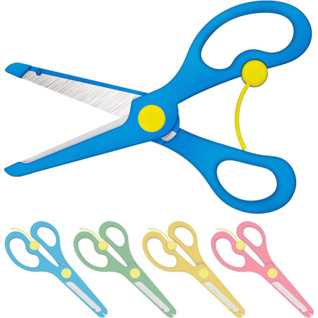 Enid Store Ciseaux sécurisés pour enfants de couleur rouge, bleue, jaune ou verte bleu