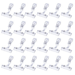 Outus 25 Pièces Plastique Signe Clips de Marchandise Clip d'Affichage Support de Supporter, Clair