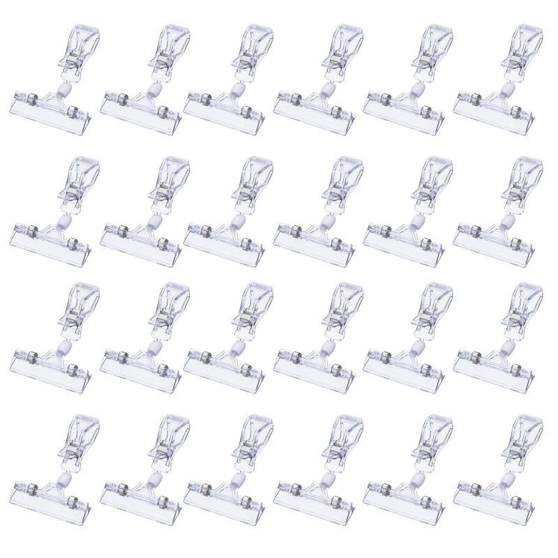Outus 25 Pièces Plastique Signe Clips de Marchandise Clip d'Affichage Support de Supporter, Clair Outus 25 Pièces Plastique Signe Clips de Marchandise Clip d'Affichage Support de Supporter, Clair