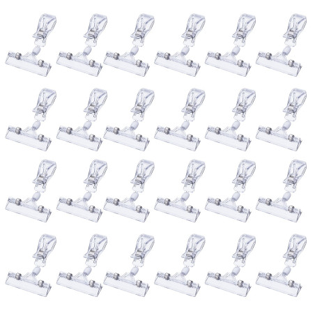 Outus 25 Pièces Plastique Signe Clips de Marchandise Clip d'Affichage Support de Supporter, Clair