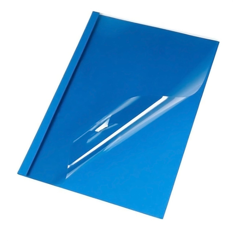 Pavo - Couverture thermique A4 - 1.5 mm , capacité 1 à 15 feuilles - transparent/bleu - par 25 Pavo - Couverture thermique A4 - 1.5 mm , capacité 1 à 15 feuilles - transparent/bleu - par 25
