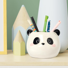 Legami - Porte-stylos en céramique, Panda Théme, Desk Friends, peint à la main, Idée cadeau, Organisateur de bureau