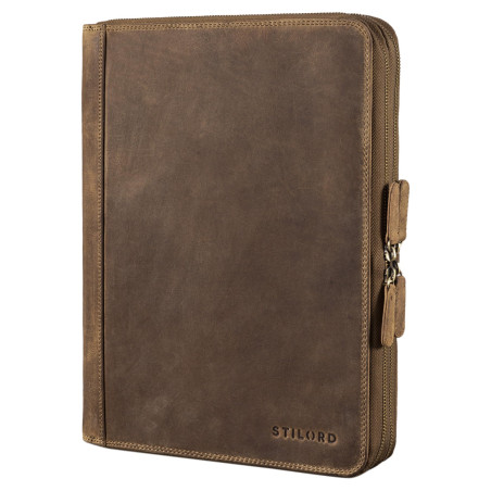 STILORD 'Ferris' Organiseur A4 Cuir Conférencier XL Vintage Housse Ordinateur 13,3 Pouces Classeur Homme Femme Portfolio Carnet