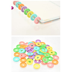 BOBOZHONG 90 PCS Disques en Plastique Disques à Anneaux de Reliure Multicolores Disques d'Extension pour Ajouter des Pages Suppl