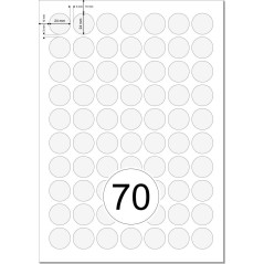 Printation Étiquettes rondes de 24 mm - Étiquettes adhésives rondes de 24 mm de diamètre - 7000 étiquettes autocollantes imprima