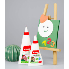 Kores - Colle Liquide de Bricolage Blanche, Fixation Extra-Forte, pour Enfants et Adultes, Sûre et Non Toxique, pour l'Artisanat