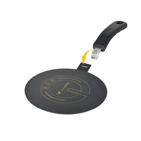 ComwithSafe Adaptateur Induction 24 CM avec Revêtement Haute Température 3,4MM - Ne CHANGE PAS de COULEUR -Plaque Diffuseur de C