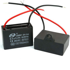 DollaTek 2Pcs CBB61 6uF 450V AC 50 / 60Hz Ventilateur Moteur En Courant Condensateur