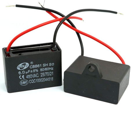 DollaTek 2Pcs CBB61 6uF 450V AC 50 / 60Hz Ventilateur Moteur En Courant Condensateur