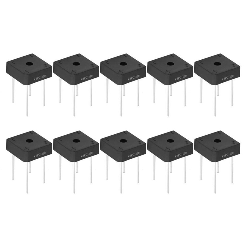 Redresseur De Diode Sur Pont 10A 1000V Performances Stables À 4 Broches Application Electronique (5Pcs) Redresseur De Diode Sur Pont 10A 1000V Performances Stables À 4 Broches Application Electronique (5Pcs)