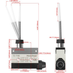Heschen Interrupteur de fin de course horizontal TZ-7166 Momentray Ressort Stick Actionneur AC 380 V 10 A unipolaire