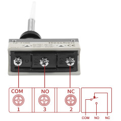 Heschen Interrupteur de fin de course horizontal TZ-7166 Momentray Ressort Stick Actionneur AC 380 V 10 A unipolaire