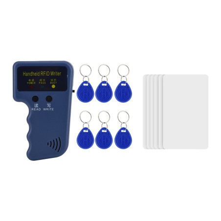 Kafuty Copieur de Carte d'Identité RFID à Main, 125 KHz Lecteur de Copieur, Duplicateur de Graveur, 6pcs Graveurs + 6pcs Cartes
