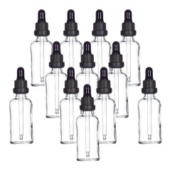 YIZHAO Flacon Compte Gouttes 50ml, Transparent Flacon Huile Essentielle Vide avec Pipette Verre, pour Huile Essentielle, Aromath