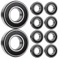 [10 pièces] MR128-2RS Deep Groove Ball Bearings Single Rubber Sealed Ball Bearings for Rollers, Home Appliances Machinery, Indus
