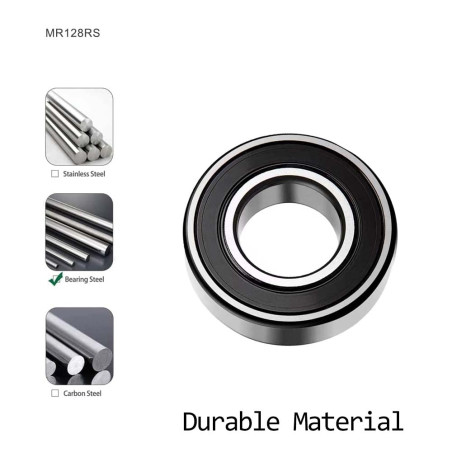 [10 pièces] MR128-2RS Deep Groove Ball Bearings Single Rubber Sealed Ball Bearings for Rollers, Home Appliances Machinery, Indus