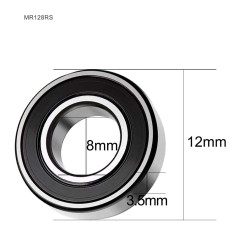 [10 pièces] MR128-2RS Deep Groove Ball Bearings Single Rubber Sealed Ball Bearings for Rollers, Home Appliances Machinery, Indus