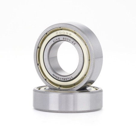 XiKe 6003ZZ Roulements à billes 17x35x10mm - Acier 100Cr6 - Double joint métallique - Pré-lubrifié - Lot de 2.