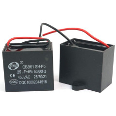 DollaTek 2Pcs CBB61 25uF 450V AC 50/60Hz Ventilateur Moteur en Courant Condensateur