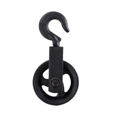 KATSU Roue de Poulie 100mm, Poulie Noire, Capacité de Chargement 160KG, Bloc de Poulie de Corde de Roue à Main Suspendue avec Cr