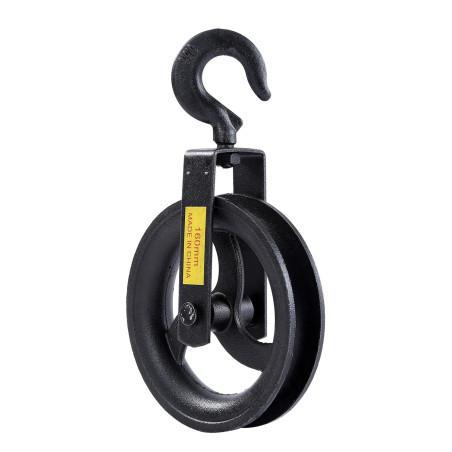 KATSU Roue de Poulie 100mm, Poulie Noire, Capacité de Chargement 160KG, Bloc de Poulie de Corde de Roue à Main Suspendue avec Cr