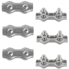 M6 Duplex Clips Serre-câbles en Acier Inoxydable 304 Pinces Duplex pour Filin pour Cordes à Linge en Câble Métallique Voiles de 
