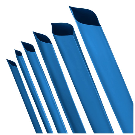 ISOLATECH Gaine Thermorétractable Ø1mm x 2m - Bleu - Rapport de Rétraction 2:1 - Polyoléfine - sans Adhésif - Résistante aux UV
