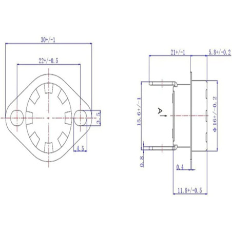Interrupteur Thermique Normalement Fermé Thermostat de Protection pour Appareils Électriques