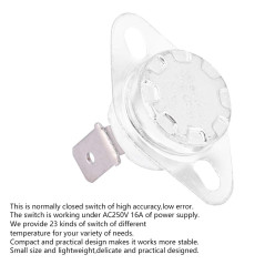 Interrupteur Thermique Normalement Fermé Thermostat de Protection pour Appareils Électriques