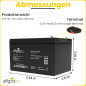 Offgridtec AGM Batterie solaire extrêmement zyklenfest 12 Ah 20 stünde 12 V, 2–01–001985 Offgridtec AGM Batterie solaire extrêmement zyklenfest 12 Ah 20 stünde 12 V, 2–01–001985