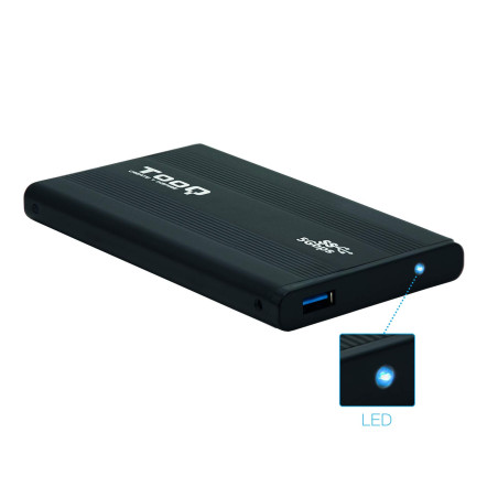 TooQ TQE-2524B - Boîtier USB 3.0 pour disques durs 2, 5", SATA I/II/III, Noir