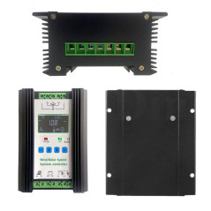 SolaMr 1000W PWM Contrôleur de Charge Hybride Solaire Éolien 12V/24V avec Afficheur LCD - Solaire: 400W + Éolien: 600W