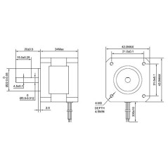 STEPPERONLINE Nema 17 Moteur pas a pas Bipolaire 1.8deg 26Ncm 0.4A 12V 42x34mm 4 Fils pour Imprimante 3D, Machine CNC