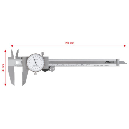 KS TOOLS 300.0547 Pied à coulisse à cadran, précision de mesure +/-0.02