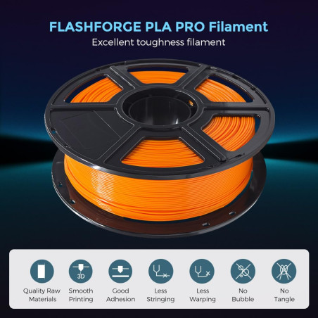 FLASHFORGE Filament PLA PRO pour imprimante 3D, 1,75 mm, bobine de 1 kg, précision dimensionnelle +/- 0,02 mm pour imprimantes 3