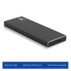 Ewent SSD M.2 Case NGFF USB A et B/BM 3.2 Gen1 (USB 3.0) jusqu'à 5Gbps, Boîtier Externe pour Disque Dur 80mm, SSD 2230/2242/2260