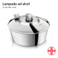 AIESI® Lampe à alcool en acier inoxydable contenance 120 ml avec bouchon à vis et mèche, Brûleur, Réchaud à alcool, Garantie 24 AIESI® Lampe à alcool en acier inoxydable contenance 120 ml avec bouchon à vis et mèche, Brûleur, Réchaud à alcool, Garantie 24