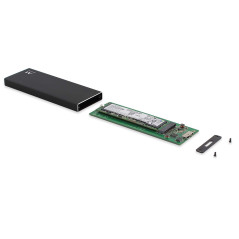 Ewent SSD M.2 Case NGFF USB A et B/BM 3.2 Gen1 (USB 3.0) jusqu'à 5Gbps, Boîtier Externe pour Disque Dur 80mm, SSD 2230/2242/2260