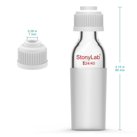 StonyLab Thermomètre Inlet Adaptateur avec 24/40 Joint Intérieur, 80mm de Hauteur, pour Appareil de Distillation