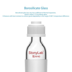 StonyLab Thermomètre Inlet Adaptateur avec 24/40 Joint Intérieur, 80mm de Hauteur, pour Appareil de Distillation