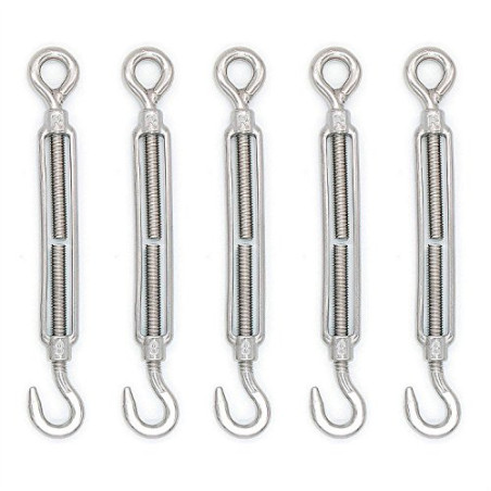Mecollection M4/M5/M6/M8 304 Acier Inoxydable Crochet et Oeillet Tendeur à Œillets avec Câble Fil Fil de Serrage 10pcs